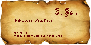 Bukovai Zsófia névjegykártya