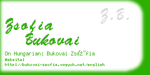 zsofia bukovai business card